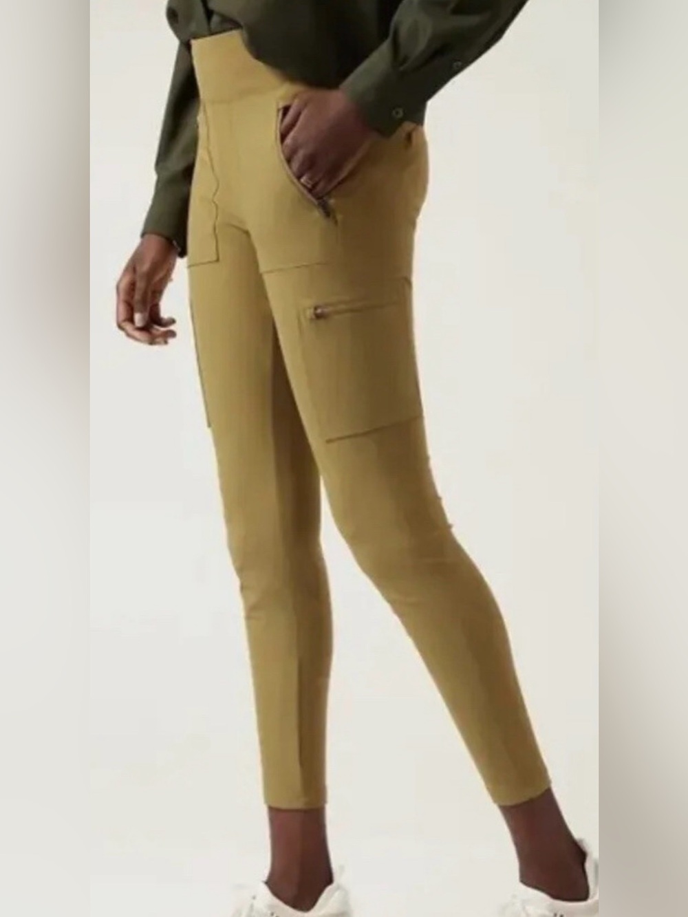 Athleta Olive Green High-Rise Cargo Joggers